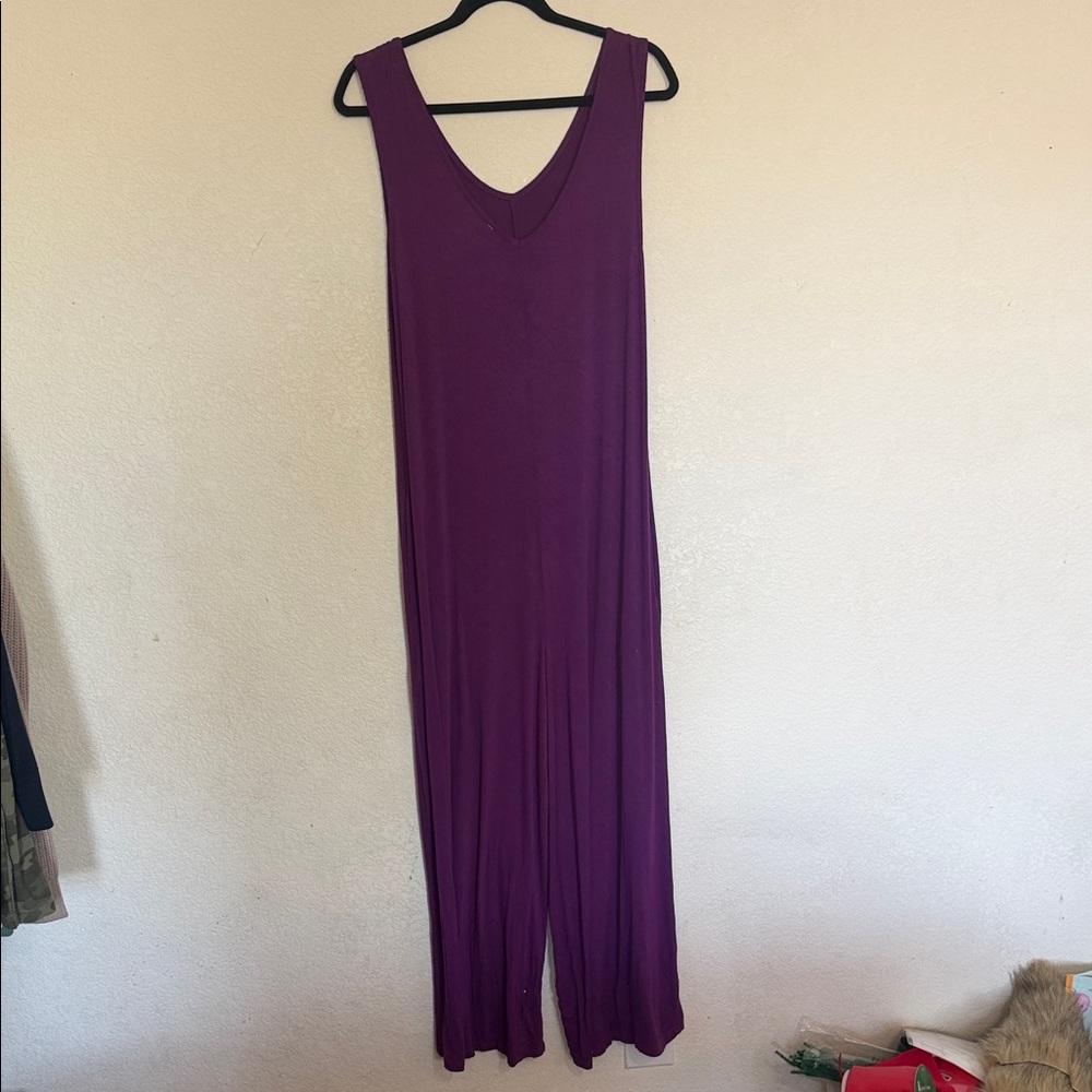 LuLaRoe Deep Plum Wide-Leg Jumpsuit